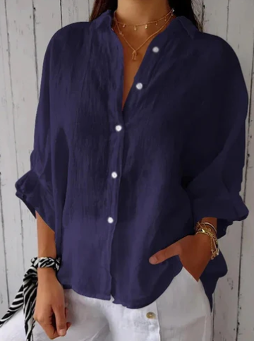 LF | Blouse en coton et lin avec boutonnage