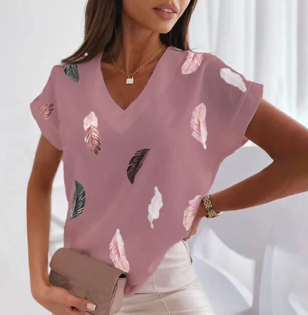 LF | T-shirt à la mode avec col en V