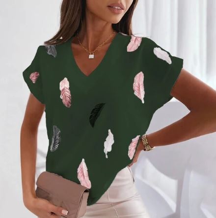 LF | T-shirt à la mode avec col en V