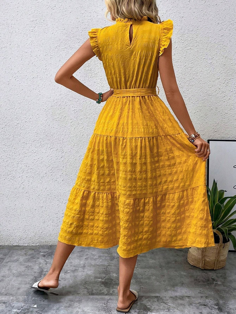 LF | Femme Ruché Ruché Ourlet Ceinture d'ourlet robe longue