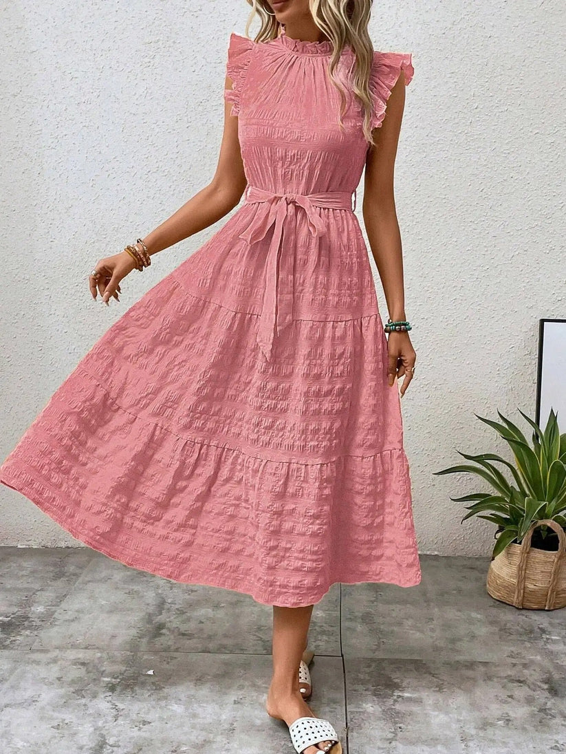 LF | Femme Ruché Ruché Ourlet Ceinture d'ourlet robe longue