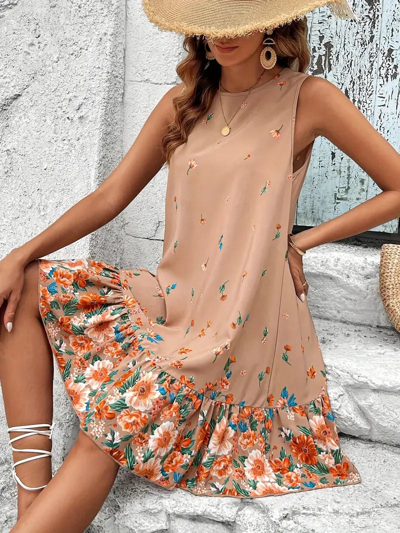 LF | Robe sans manches pour femmes avec imprimé floral