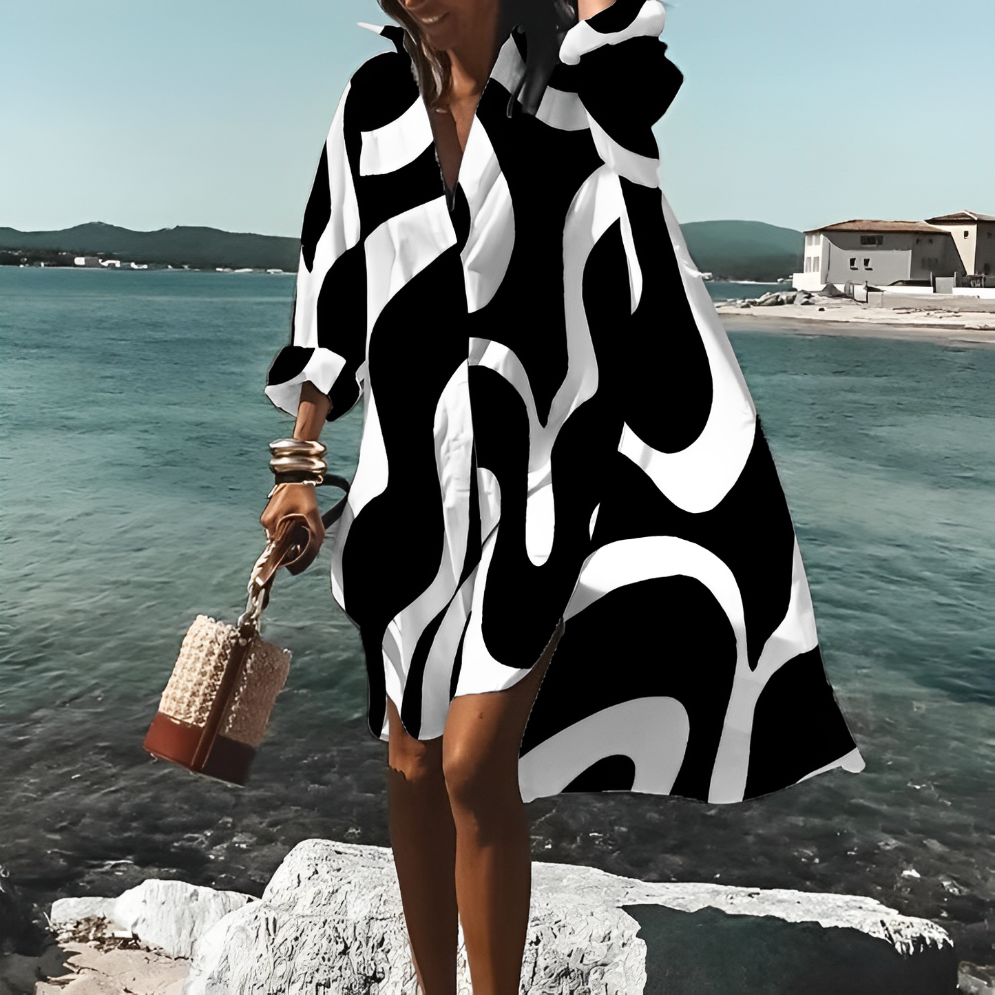 LF | Robe longueur genou avec imprimé unique