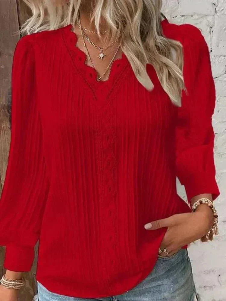 LF | Blouse en mousseline avec ornements en dentelle