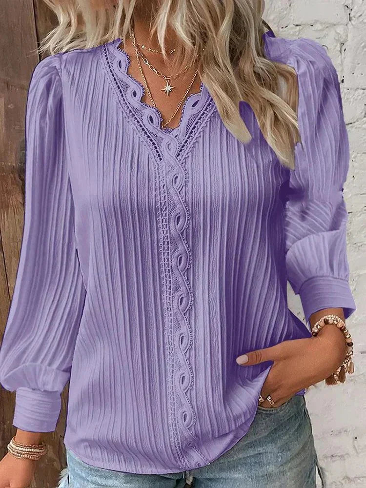 LF | Blouse en mousseline avec ornements en dentelle