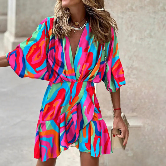LF | Robe élégante à manches chauve-souris
