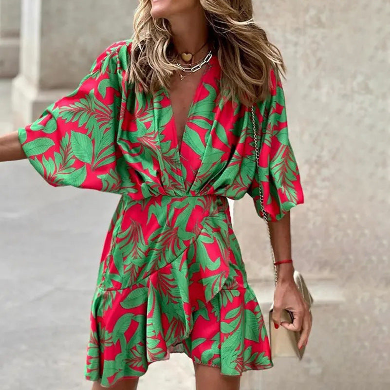 LF | Robe élégante à manches chauve-souris