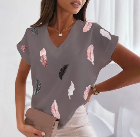 LF | T-shirt à la mode avec col en V