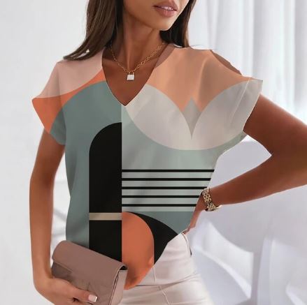 LF | T-shirt à la mode avec col en V