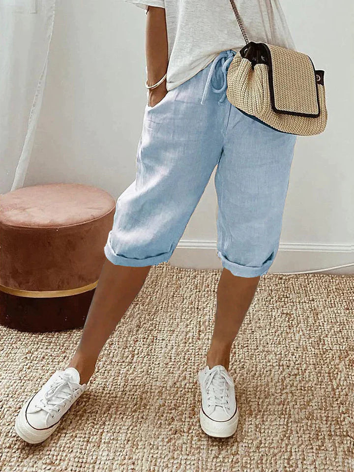 LF | Short femme en coton et lin
