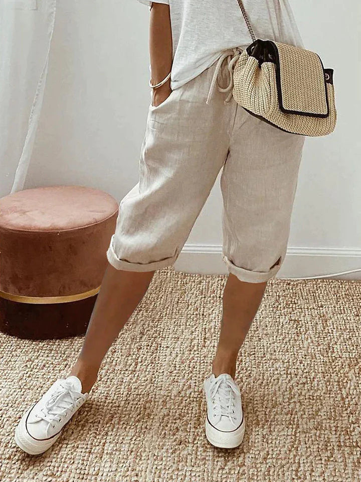 LF | Short femme en coton et lin